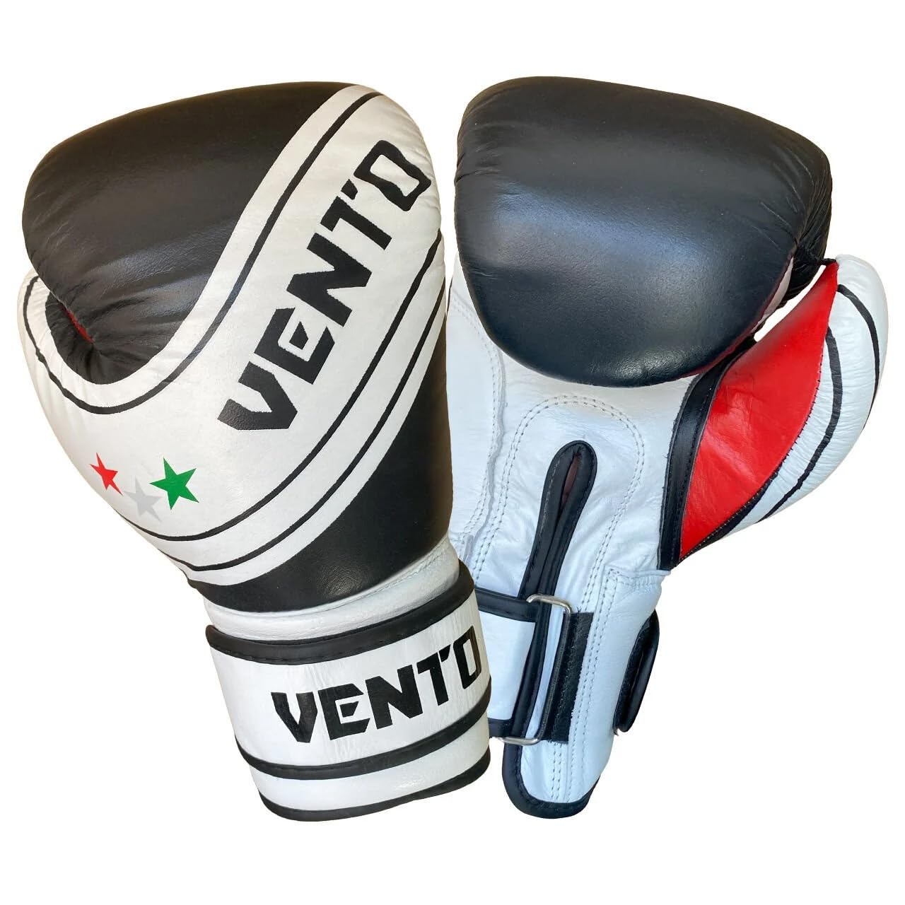 Vento Fury Hakiki Deri Boks ve Kick Boks Eldiveni Siyah Beyaz (Siyah - Beyaz, 10 oz)