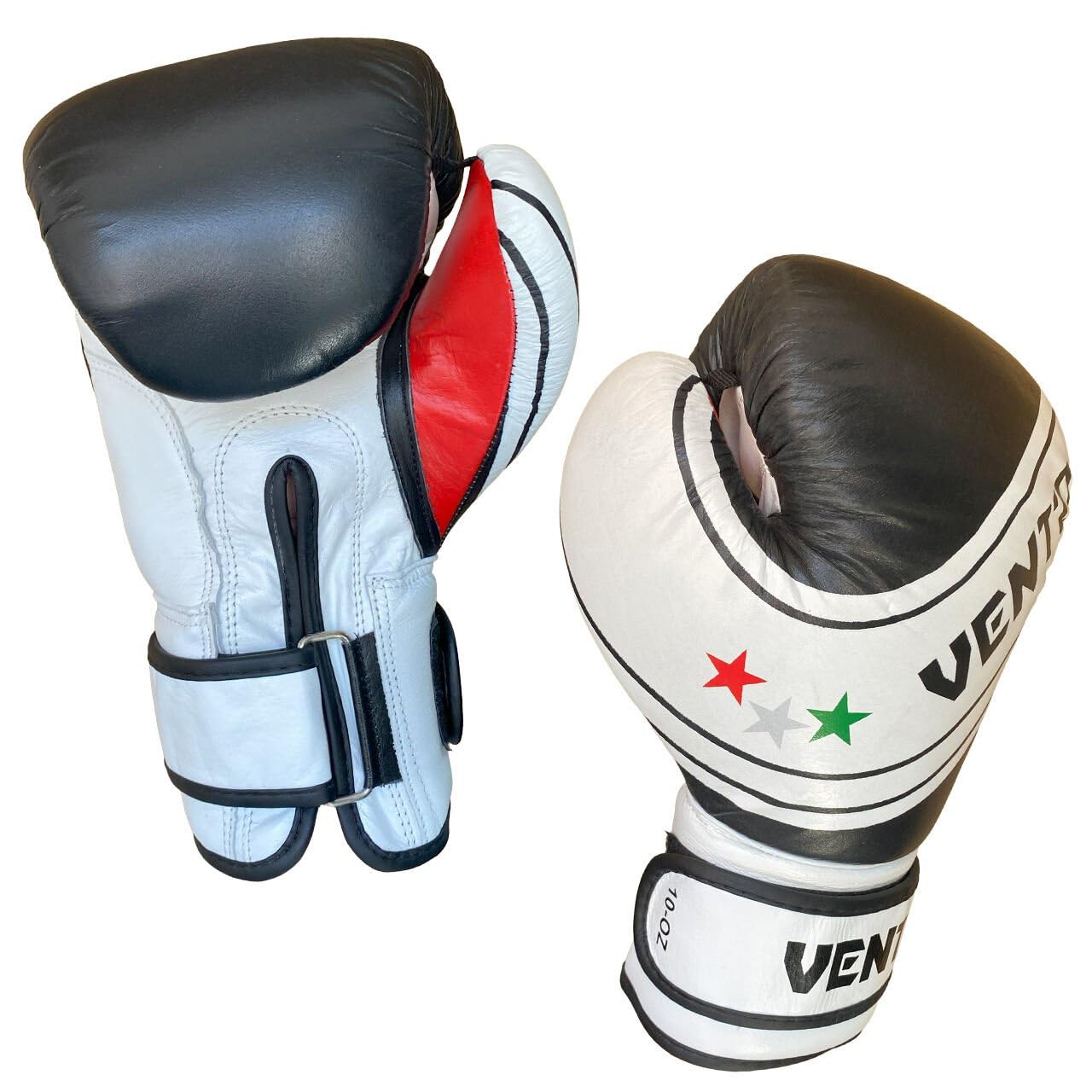 Vento Fury Hakiki Deri Boks ve Kick Boks Eldiveni Siyah Beyaz (Siyah - Beyaz, 10 oz)
