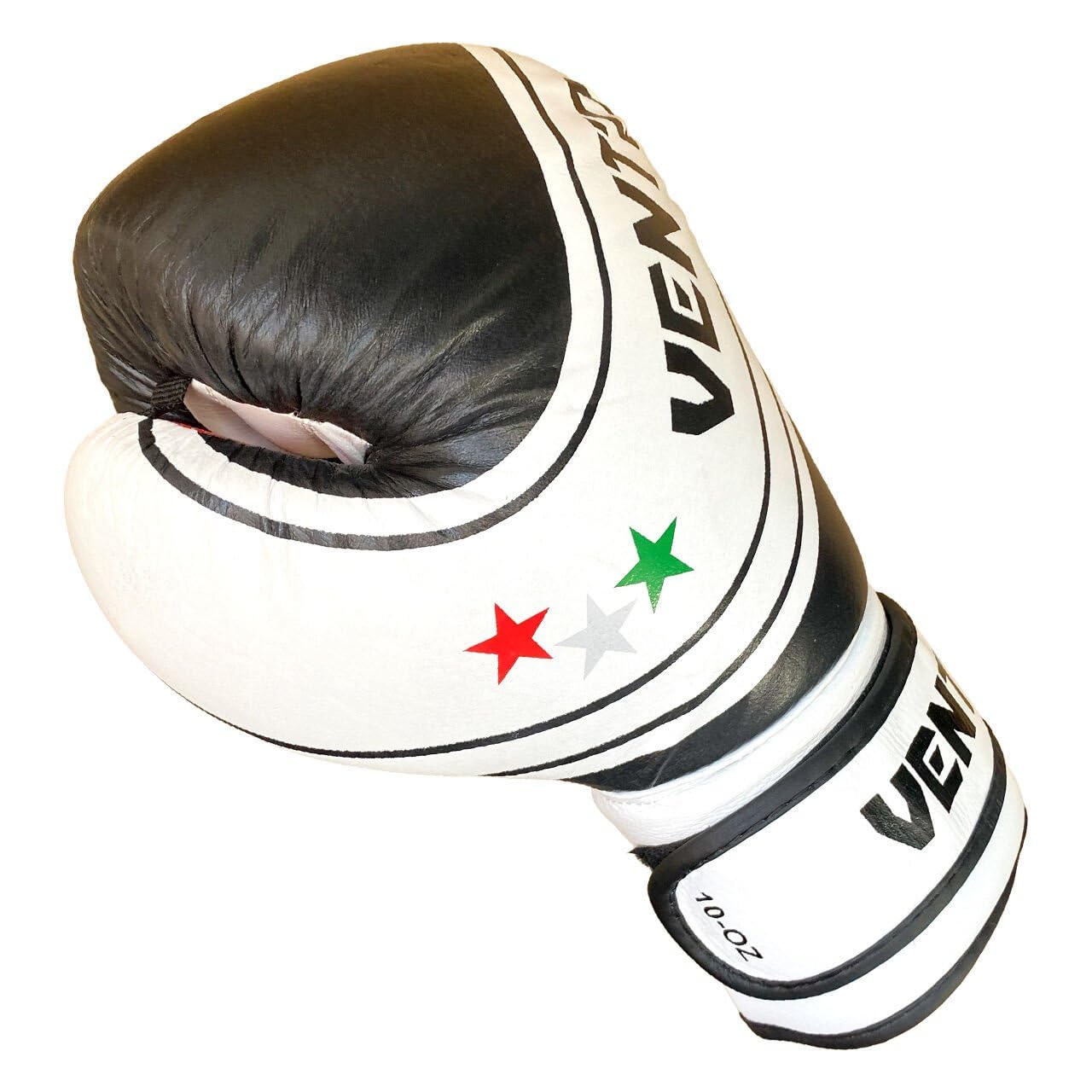 Vento Fury Hakiki Deri Boks ve Kick Boks Eldiveni Siyah Beyaz (Siyah - Beyaz, 10 oz)