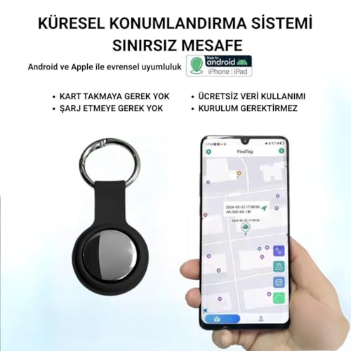 Coofbe Yeni Nesil Tüm Telefonlara Uyumlu İos ve Andoid İle Uyumlu Akıllı Takip Cihazı Tag Takip Gps