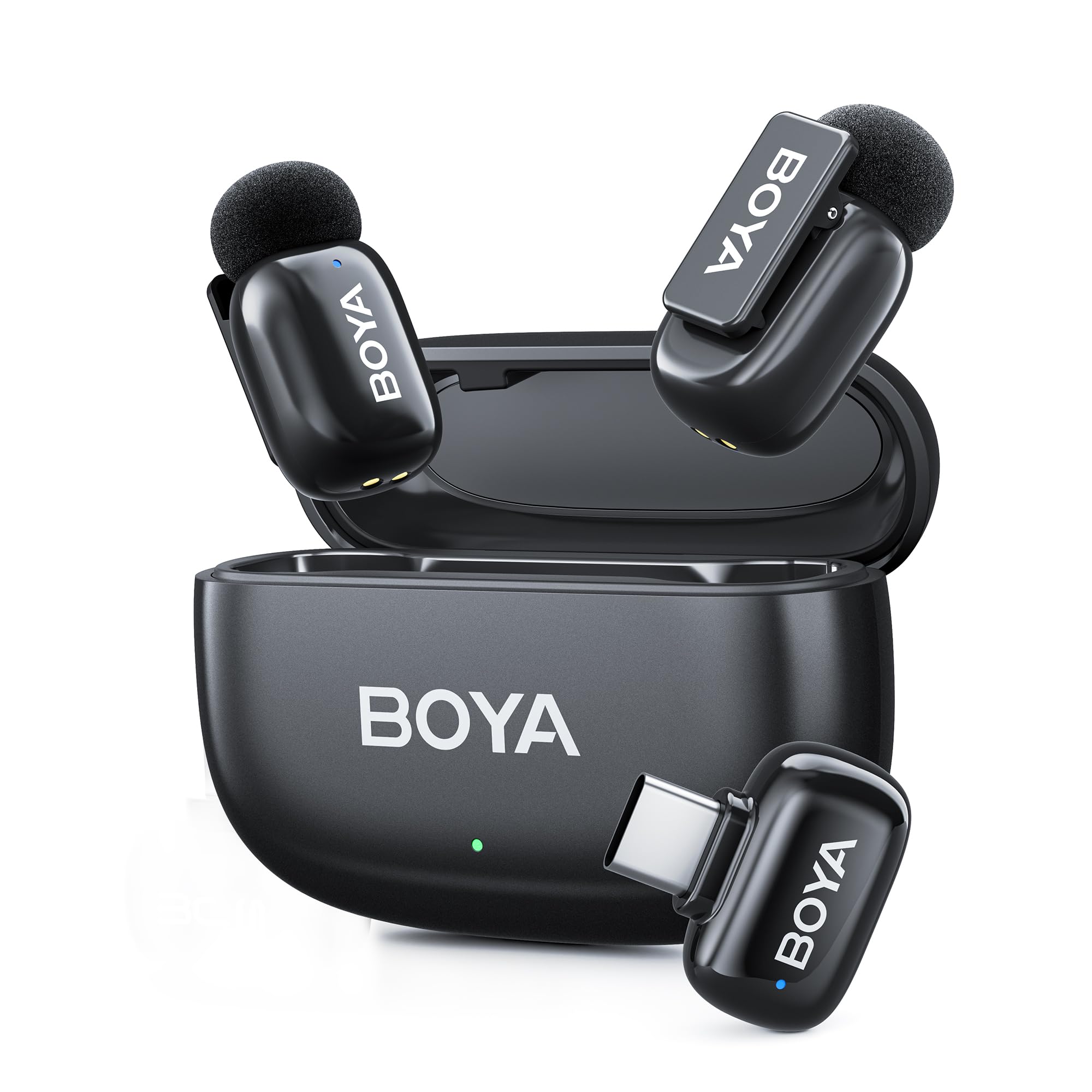 BOYA Mini 2 AI Kablosuz Yaka Mikrofonu Type-C Mat Siyah - SKU02