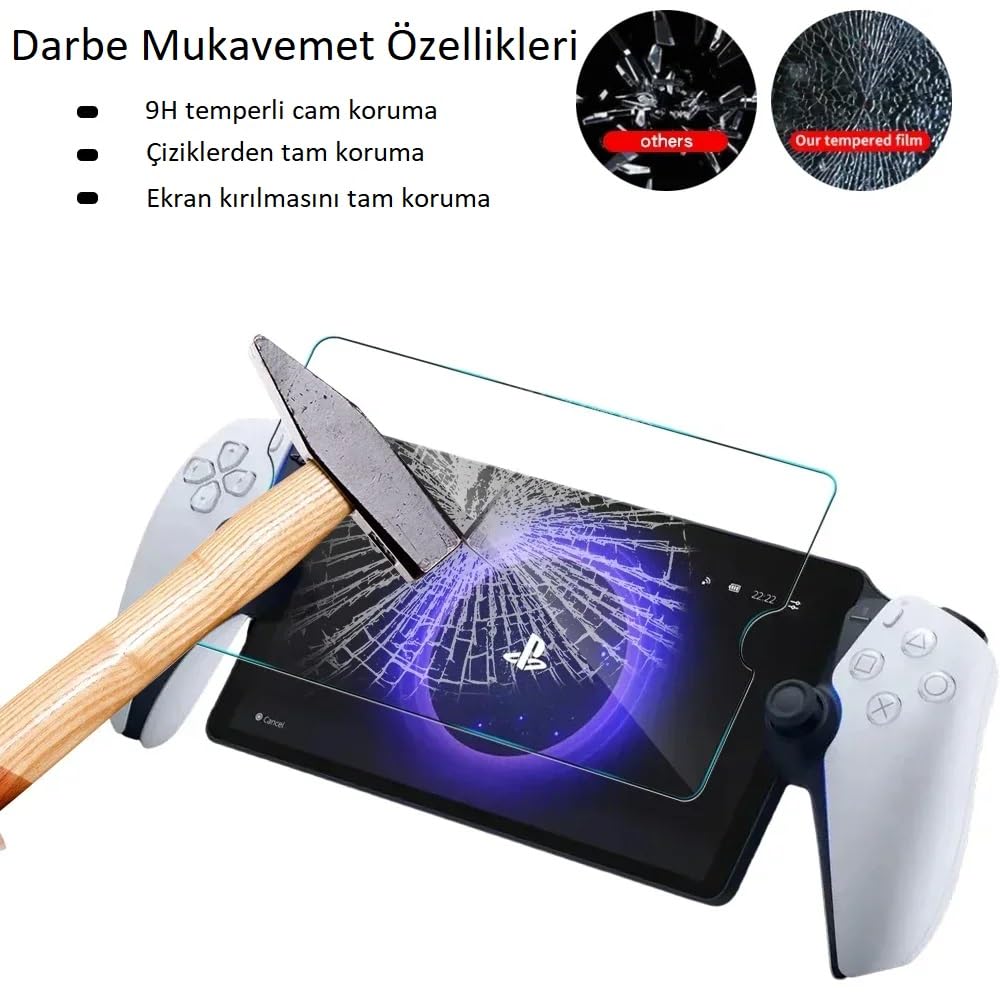 PS5 Portal Temperli Cam Ekran Koruyucu 9H (Playstation 5 Portal Uyumlu)