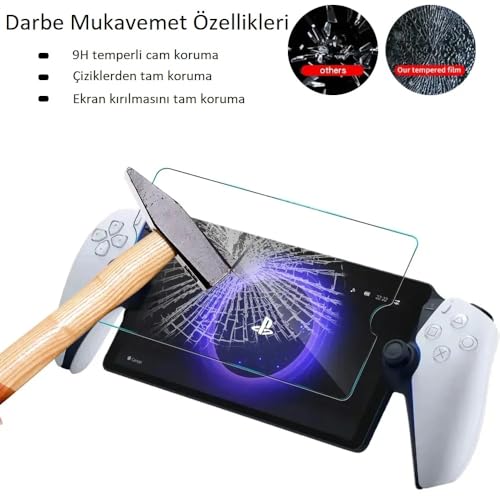 PS5 Portal Temperli Cam Ekran Koruyucu 9H (Playstation 5 Portal Uyumlu)