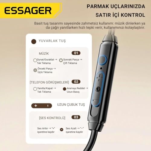 Essager Profesyonel Mikrofonlu Type-c Kablolu Oyuncu Kulaklığı Type-c Kulaklık Kulak Üstü Tasarım