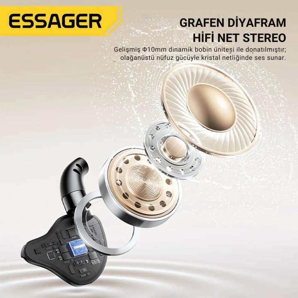 Essager Profesyonel Mikrofonlu Type-c Kablolu Oyuncu Kulaklığı Type-c Kulaklık Kulak Üstü Tasarım