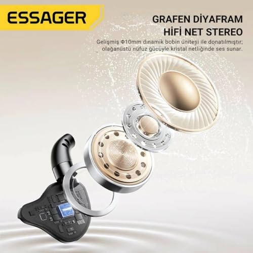Essager Profesyonel Mikrofonlu Type-c Kablolu Oyuncu Kulaklığı Type-c Kulaklık Kulak Üstü Tasarım