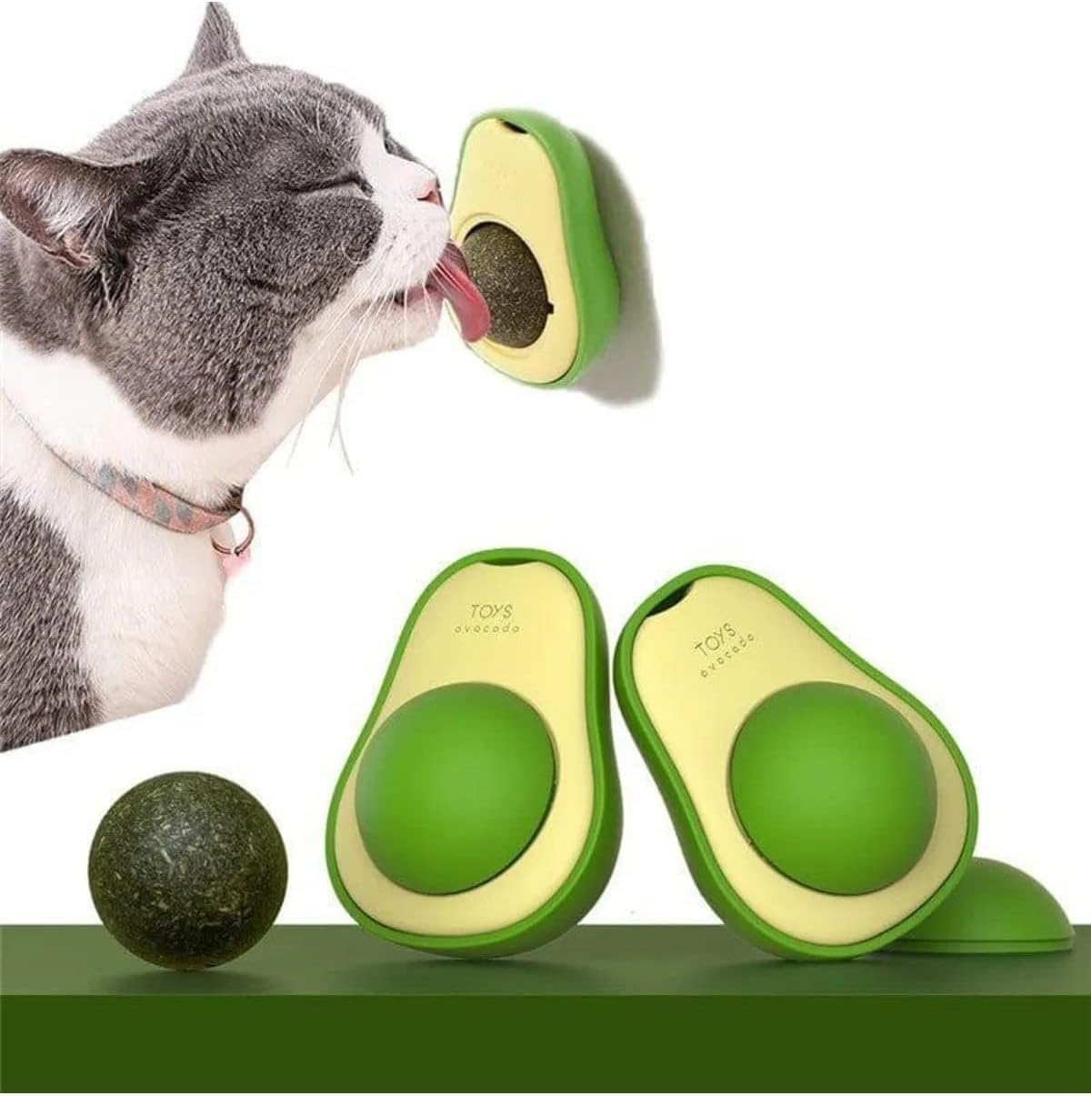MADPET Avokado Kedi Nanesi Oyuncağı – Yapışkanlı Catnip Topu ile Kediler İçin Çiğneme ve Stres Azaltıcı Oyun – Doğal Kedi Otu ile Diş Sağlığına Destek – Eğlenceli Evcil Kedi Oyuncağı – 3’lü Set