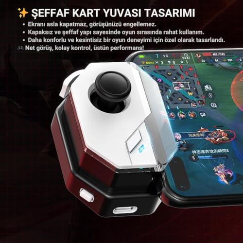 Coofbe Profesyonel Şarjlı Bluetooth Bağlantılı Telefon Joystick Kontrol Gamepad Mobil Oyun Kolu Tetik