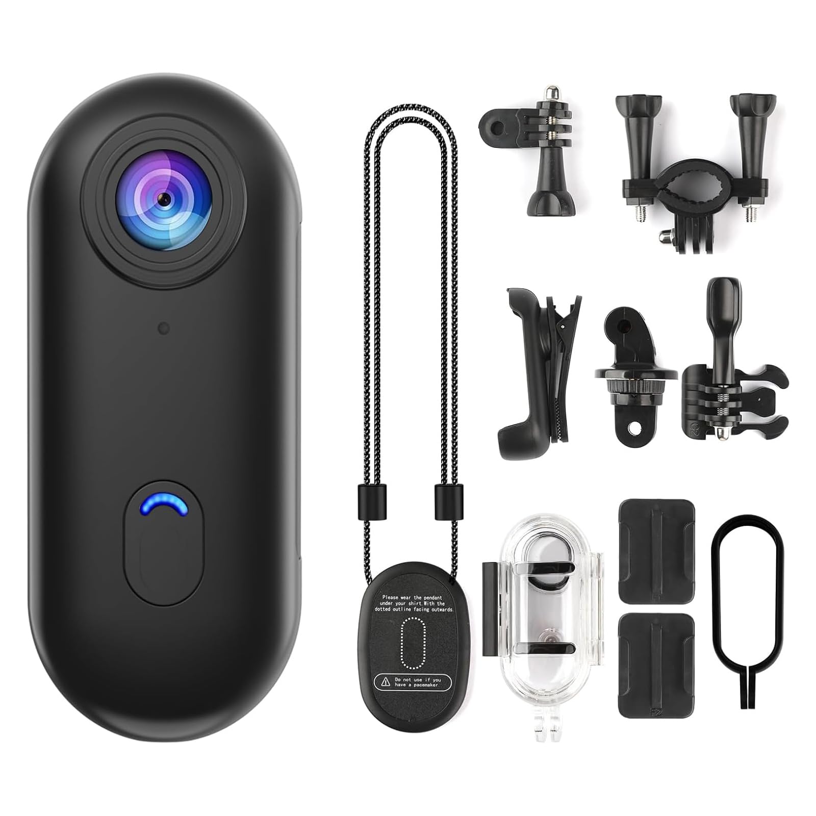 Robeve Mini Wifi Aksiyon Kamerası 1080P Giyilebilir Aksiyon Kamera - Su Geçirmez Tasarım - Ses ve Görüntü - Motorsiklet Görüntü Kaydı - Aksiyon Görüntü Kaydı