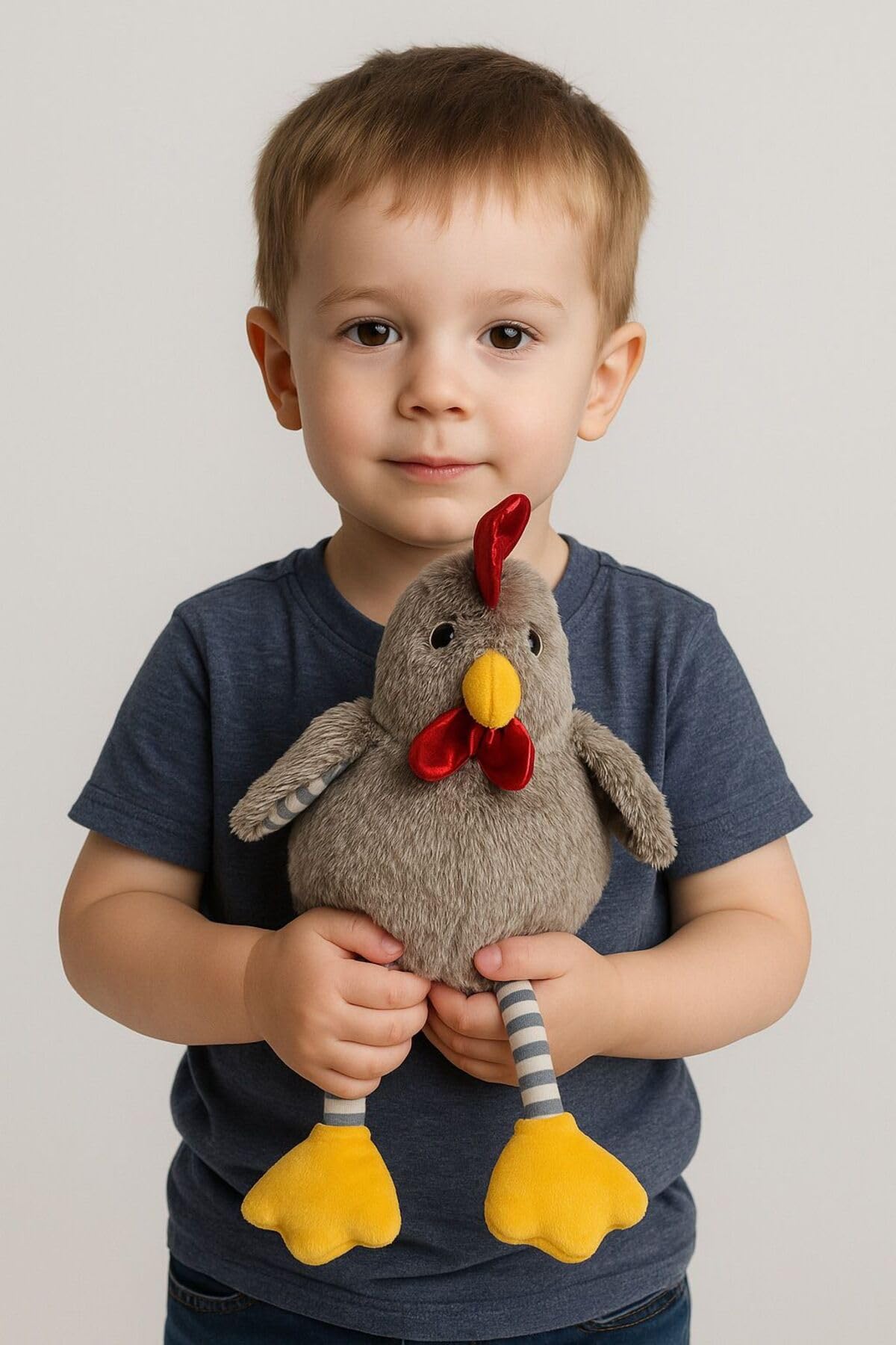 Hediyecik Peluş Oyuncak Sevimli Horoz Oyun Arkadaşı 25 Cm, Gri