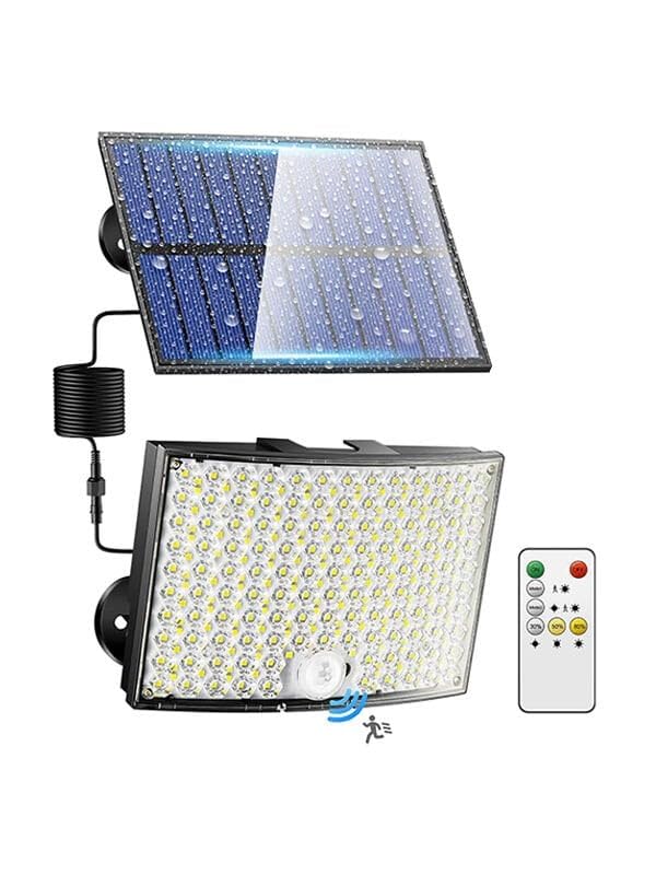 268 LED'li Solar Projektör 60W Güneş Enerjili 5 Mt Kablo Sensörlü Kumandalı HeroLed Dış Mekan Aydınlatma IP65