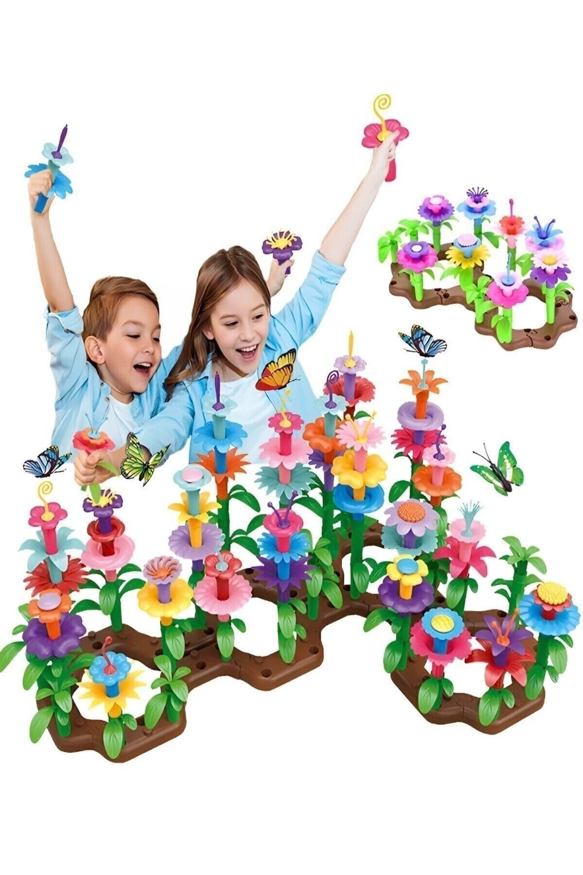 Hyd 52 Parça Bahçe Çiçek Yapım Seti Yapı Blokları Yapboz Bul Tak Puzzle Eğitici Oyuncak Çiçek Bahçesi