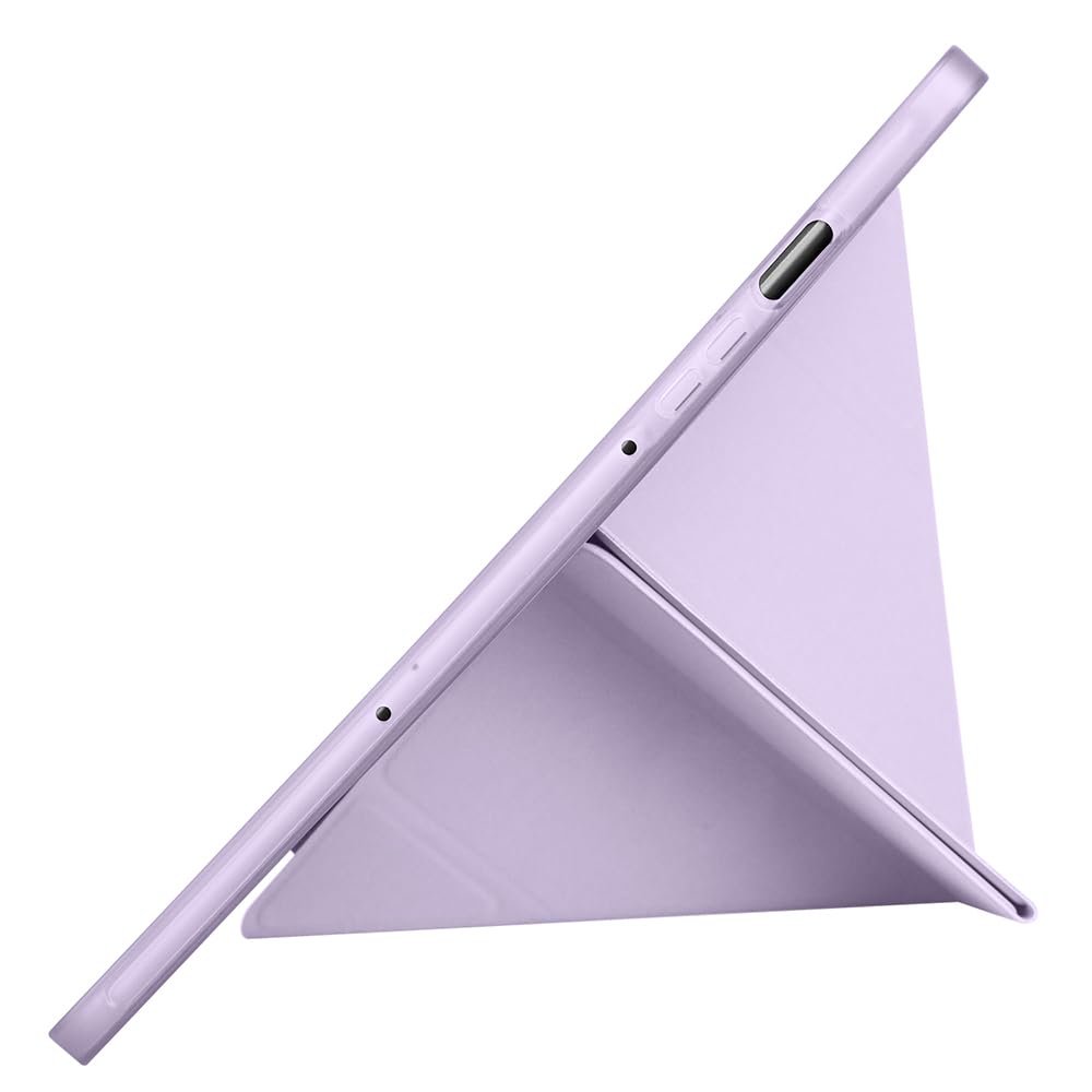 Kilifplus Samsung Galaxy Tab S10 Lite ile Uyumlu Kılıf Tri Folding Silikon Kalem Bölmeli Katlanabilir Standlı PU Deri Yumuşak Kapak, Tablet Kılıfı [Akıllı Kapak, Uyku Modlu] - Lila