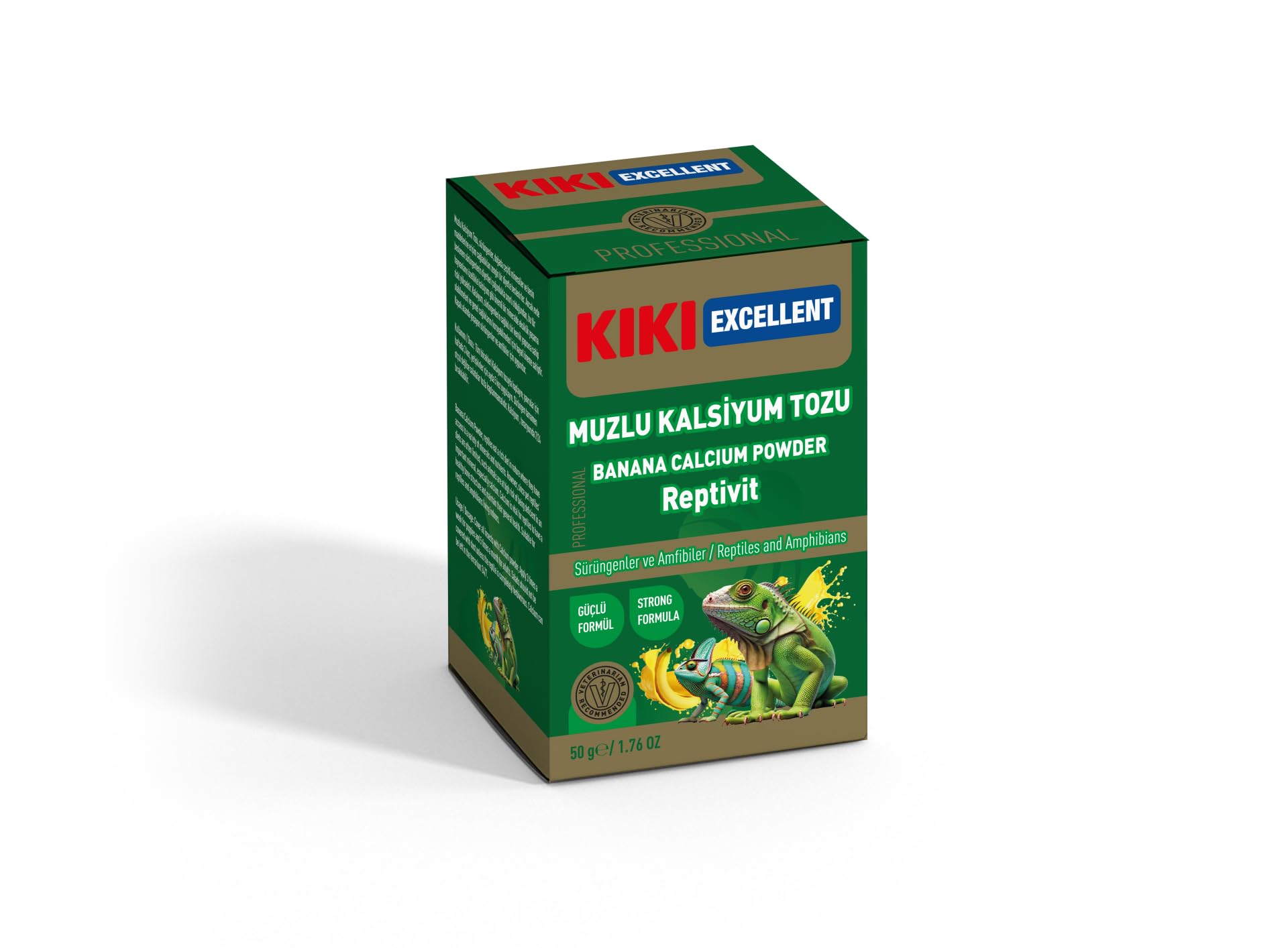 Kiki Excellent Muzlu Kalsiyum Reptivit Sürüngenler ve Amfibiler için Toz Mineral 50 Gr