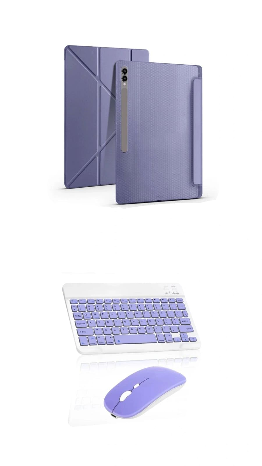 Samsung Galaxy Tab S11 Ultra SM-X930 Tablet Kılıfı, Bluetooth Klavye ve Mouse Set, Standlı (MOR)