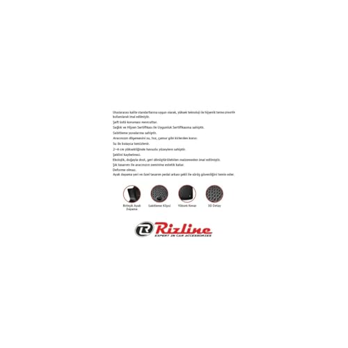 Rizline Renault Duster Eco G & E-Tech Full Hibrit 4x2 2024 Sonrası İle Uyumlu 3D Araca Özel Havuzlu Paspas Bmy