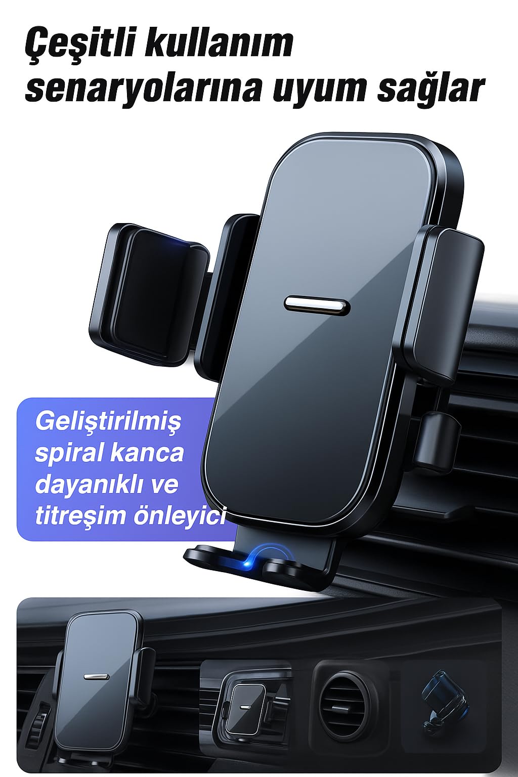 BMY Oto Aksesuar Torpido Üstü Vakumlu Araç Telefon Tutucu 360° Ayarlanabilir Uzun Kollu