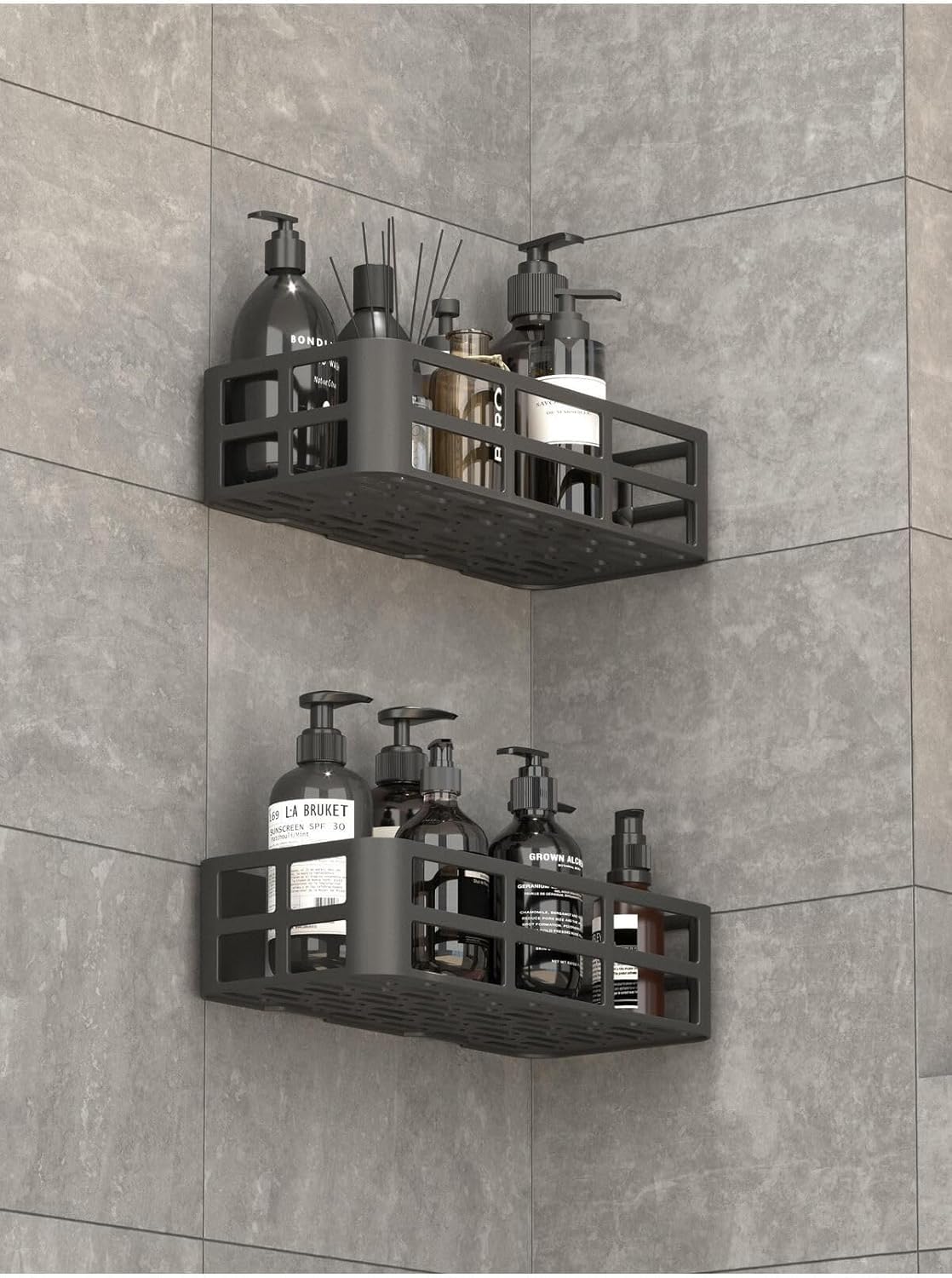 Orret Home 2 Adet Yapışkanlı Banyo Organizer Duş Rafı – Delmeden Montaj, Su Geçirmez Banyo ve Mutfak Duvar Organizeri,Suya Dayanıklı Pratik Saklama Rafı 12x27x6.5 Cm