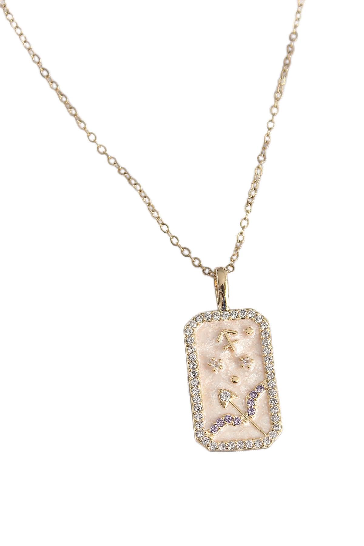 MiyanGo(1106) 316L Çelik Gold Renk Zincir Yay Burcu Zirkon Taşlı Kadın Kolye - TJ-BKO9464 Çok Renkli Tek Ebat