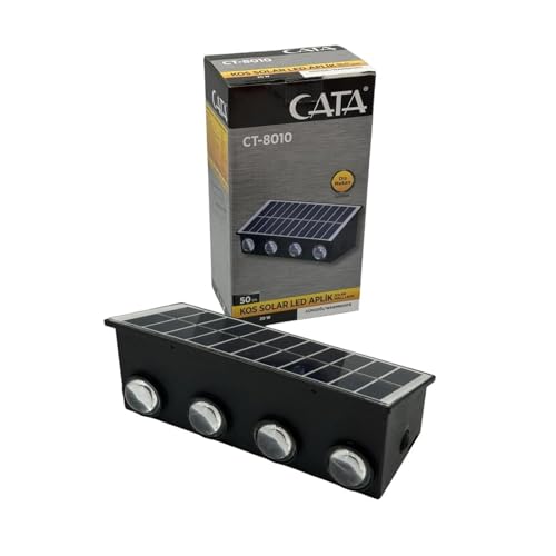 Cata CT-8010 20W Güneş Enerjili Solar LED Aplik Dış Mekan IP65 Duvar Lambası Günışığı 3200K