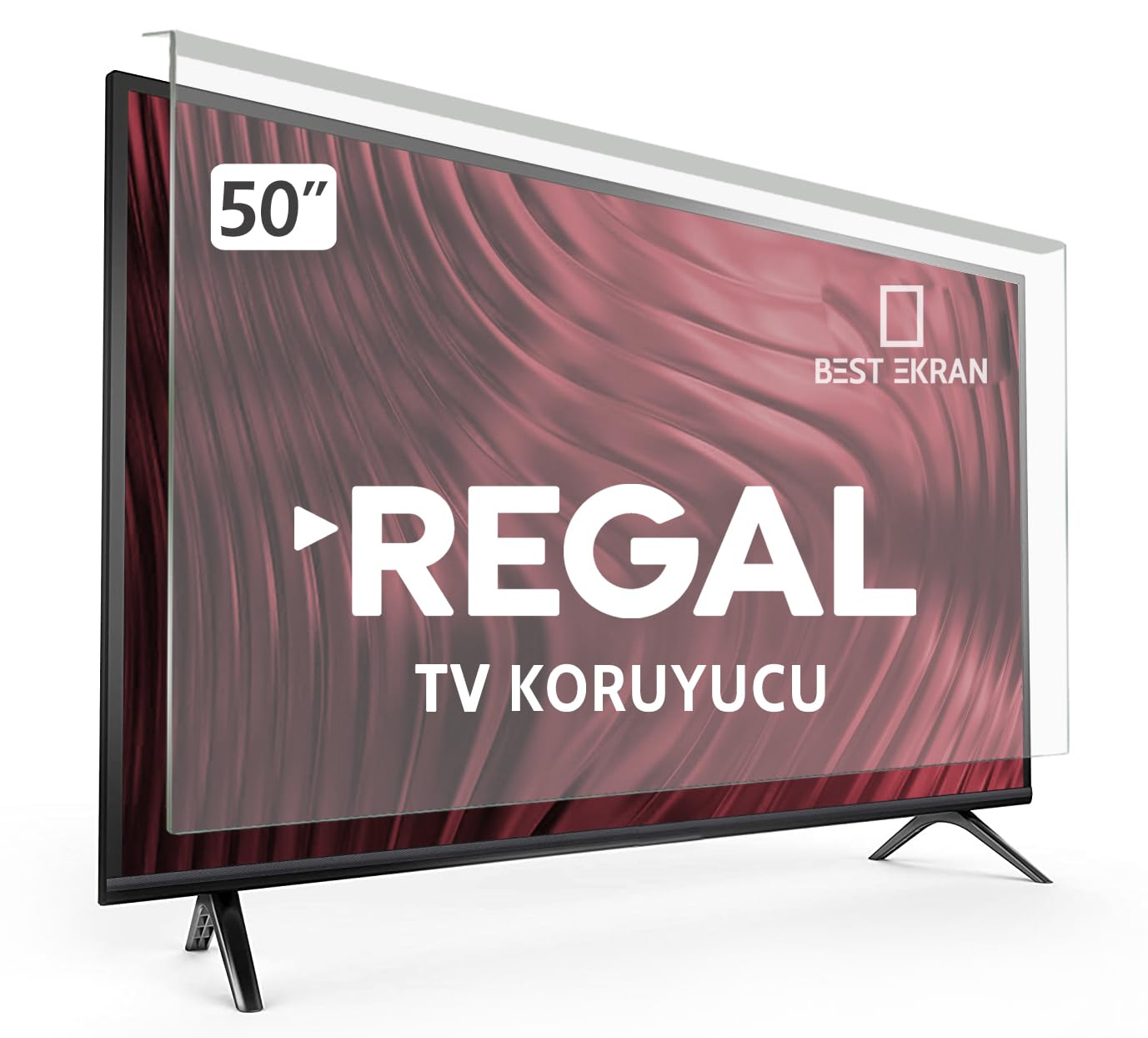 REGAL 50V01900 TV EKRAN KORUYUCU - Regal 50" inç 126cm Tv Ekran Koruyucu Şeffaf Paneli