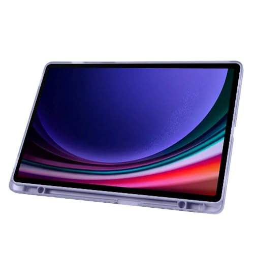 Tiyen Samsung Galaxy Tab S9 Plus / S9 FE Plus ile Uyumlu Kılıf Kalem Bölmeli Tri Folding Katlanabilir Standlı PU Deri Yumuşak Silikon, Tablet Kapak [Akıllı Kapak, Uyku Modlu] - Mor