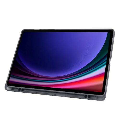 Tiyen Samsung Galaxy Tab S9 Plus / S9 FE Plus ile Uyumlu Kılıf Kalem Bölmeli Tri Folding Katlanabilir Standlı PU Deri Yumuşak Silikon, Tablet Kapak [Akıllı Kapak, Uyku Modlu] - Mor