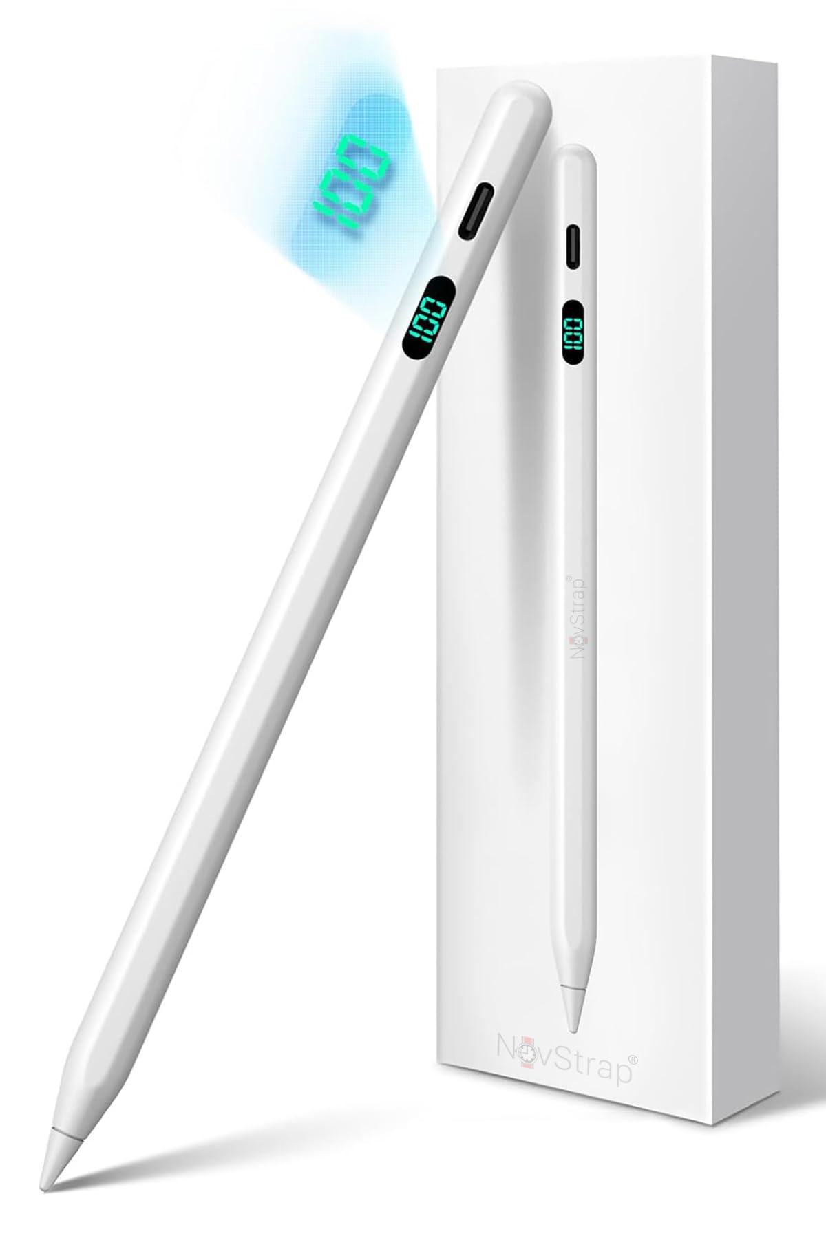 NovStrap iPad A16 11 Nesil 10. Nesil 10.9 ile Uyumlu Dokunmatik Tablet Kalemi Pen DZ915 Şarj Ekranlı Avuç İçi Reddi Stylus