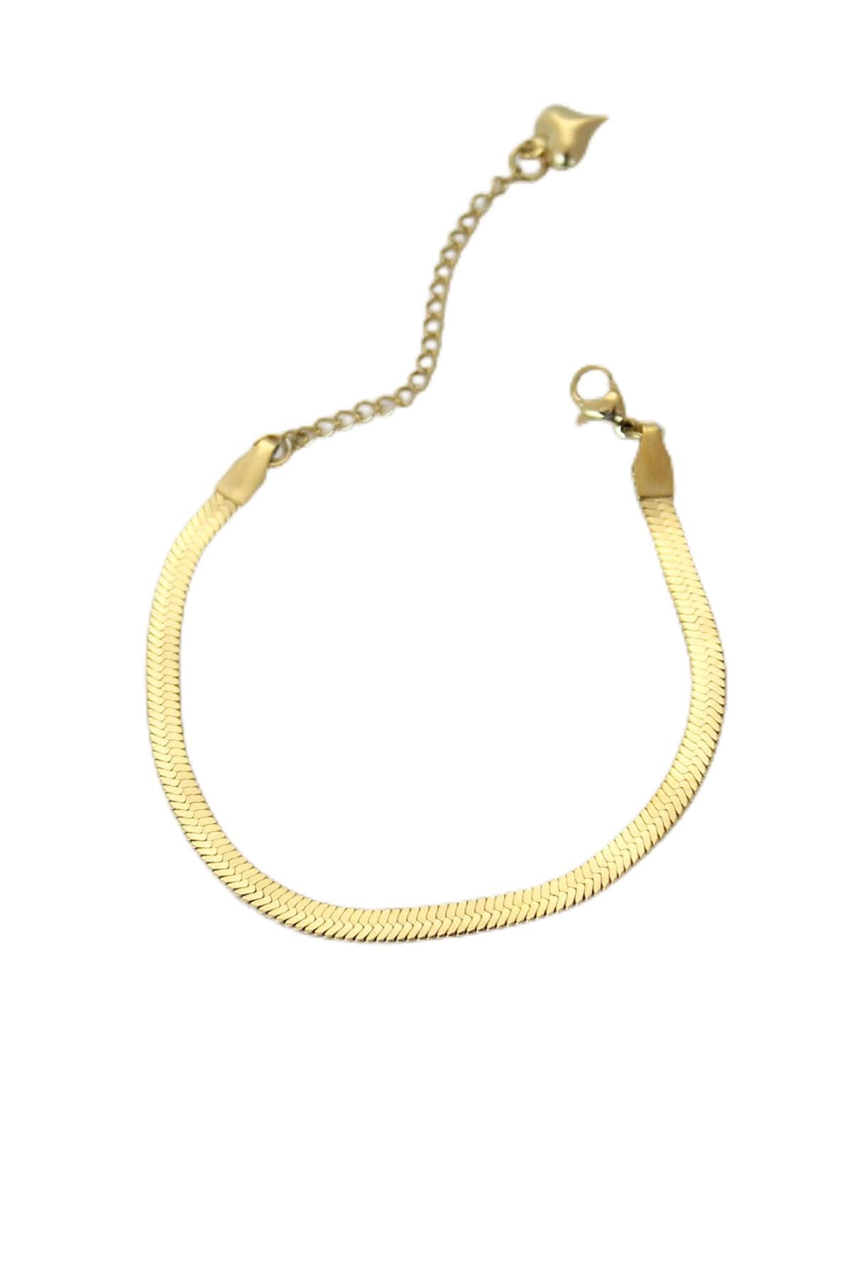 MiyanGo(2793) 316L Çelik Gold Renk İtalyan Zincirli Bileklik - TJ-BB4103 sarı Tek Ebat
