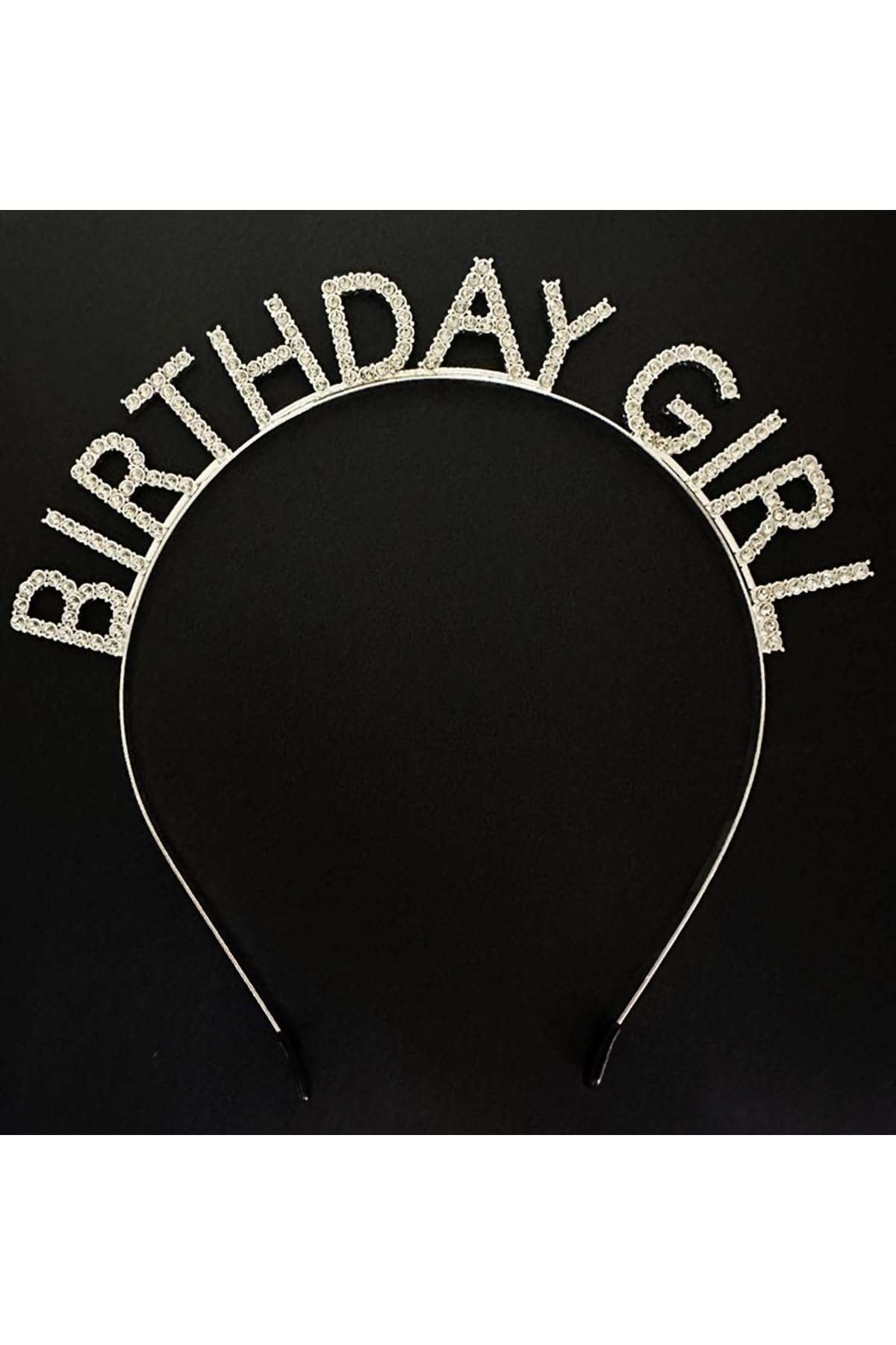 MiyanGo(7344) Gümüş Kristal Taşlı Birthday Girl Doğum Günü Tacı İthal Ürün A Kalite 17x16 cm