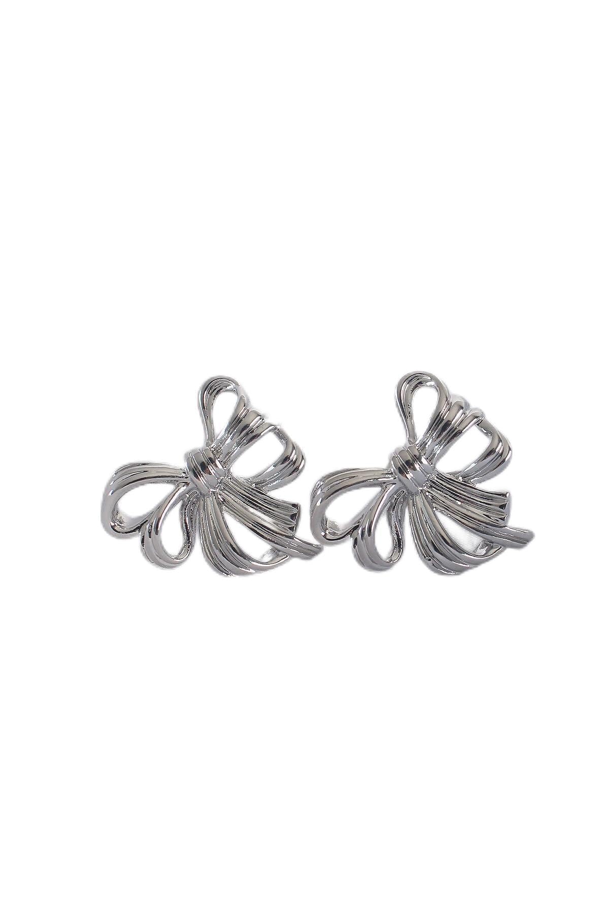 MiyanGo(3489) Pirinç Gümüş Renk Fiyonk Küpe - TJ-BKP8945 Çok Renkli