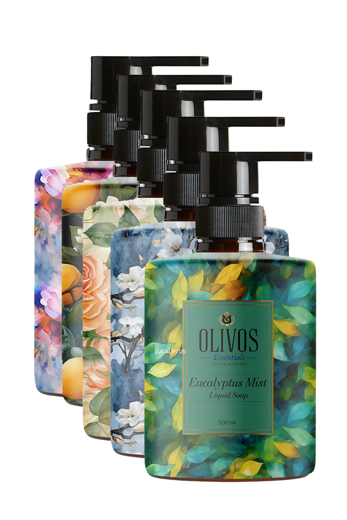Olivos Sıvı Sabun Sanat Koleksiyonu Deneme Seti: Tablo Gibi Şişe Muhteşem Koku Nemlendiricili 5 ADET 500 ML