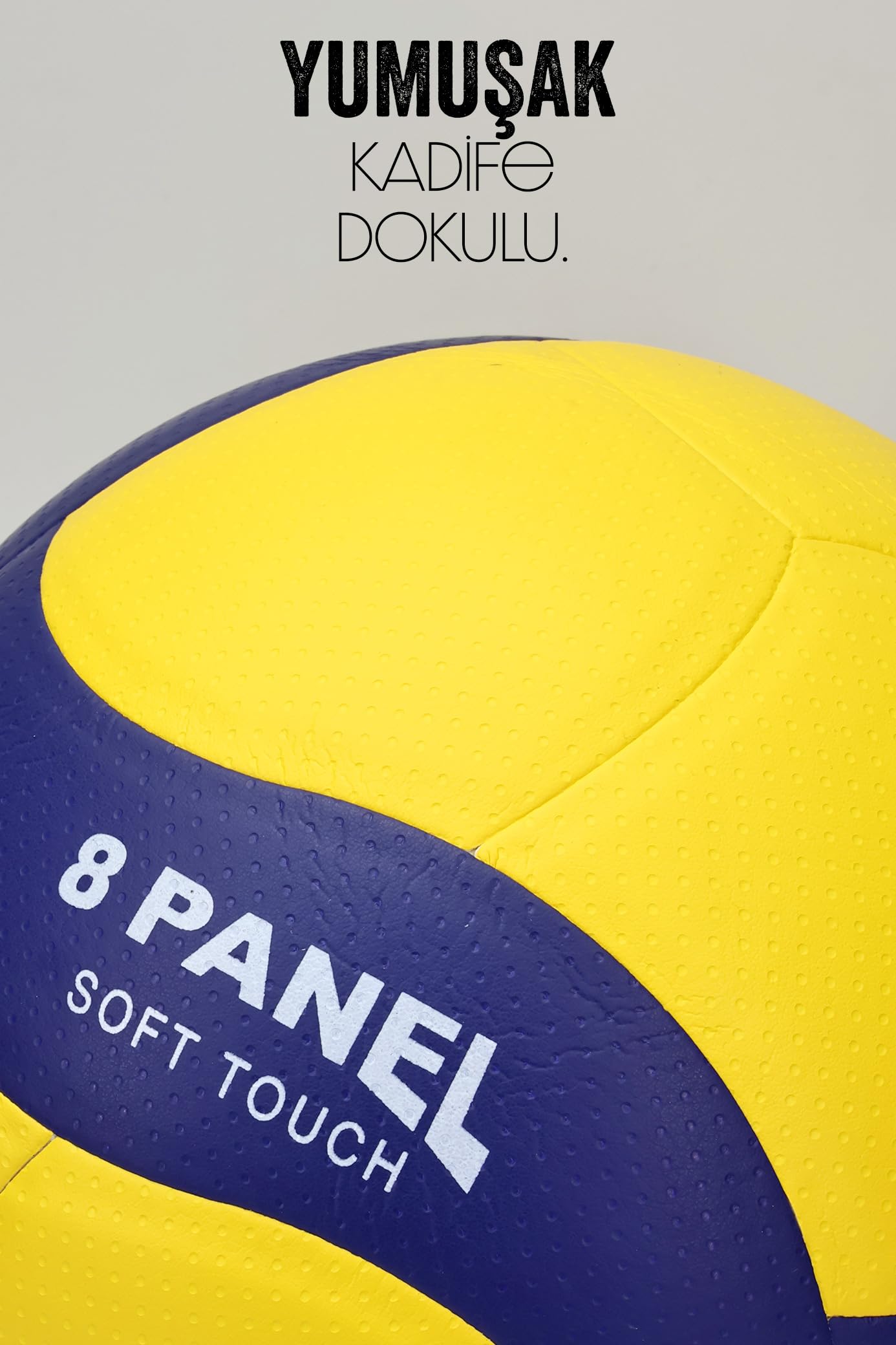 SEMİ-PRO Voleybol Topu Lamineli Beton Zemin SoftTouch İç-Dış Mekana Uygun 8 Panel Sarı-Mavi GSV101