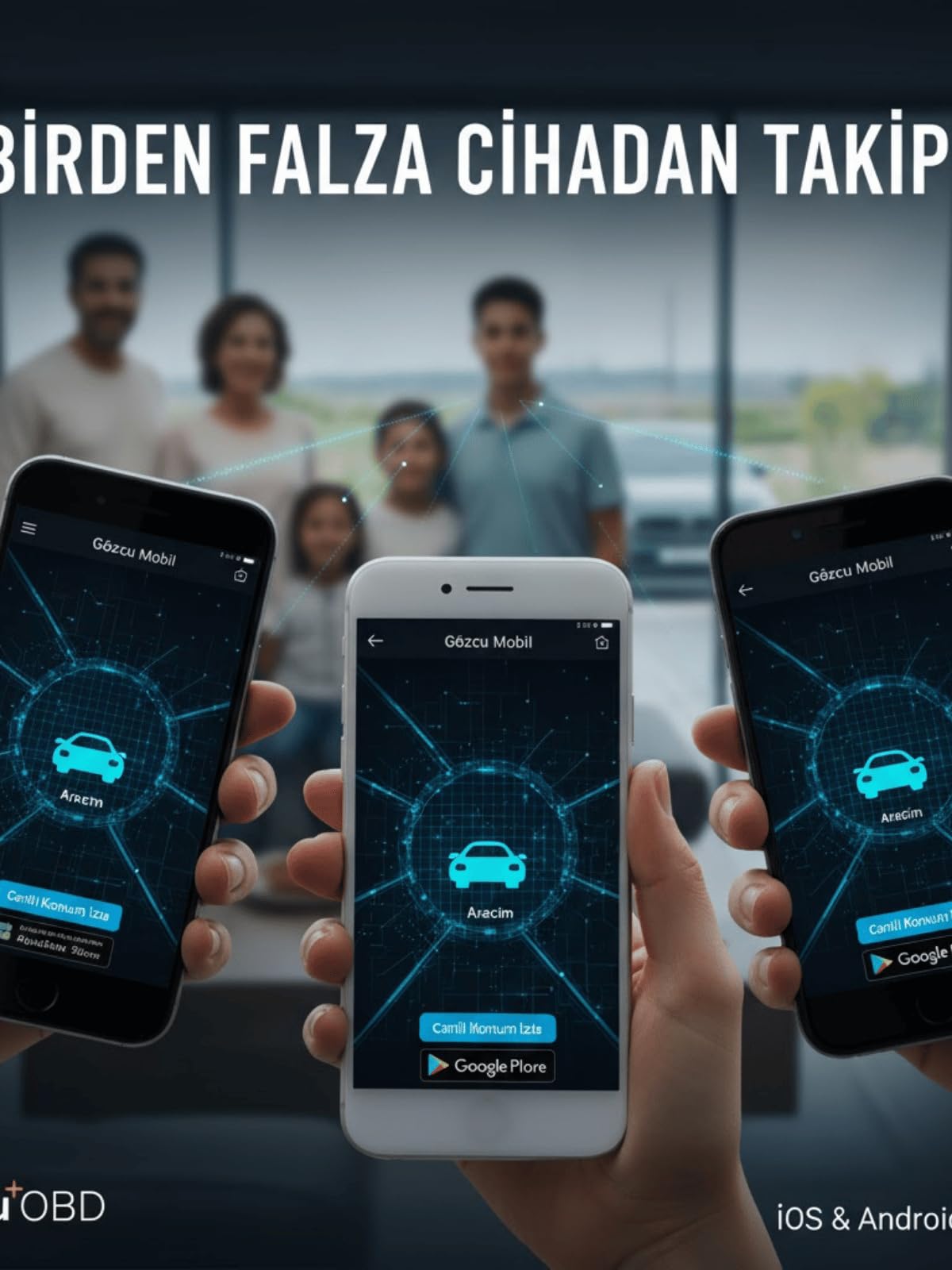 Gözcü Mobil OBD Girişi Araç GPS Takip Cihazı Uyumlu Sistemi Anlık Konum Geçmişe Dönük Konum Takibi Geofence