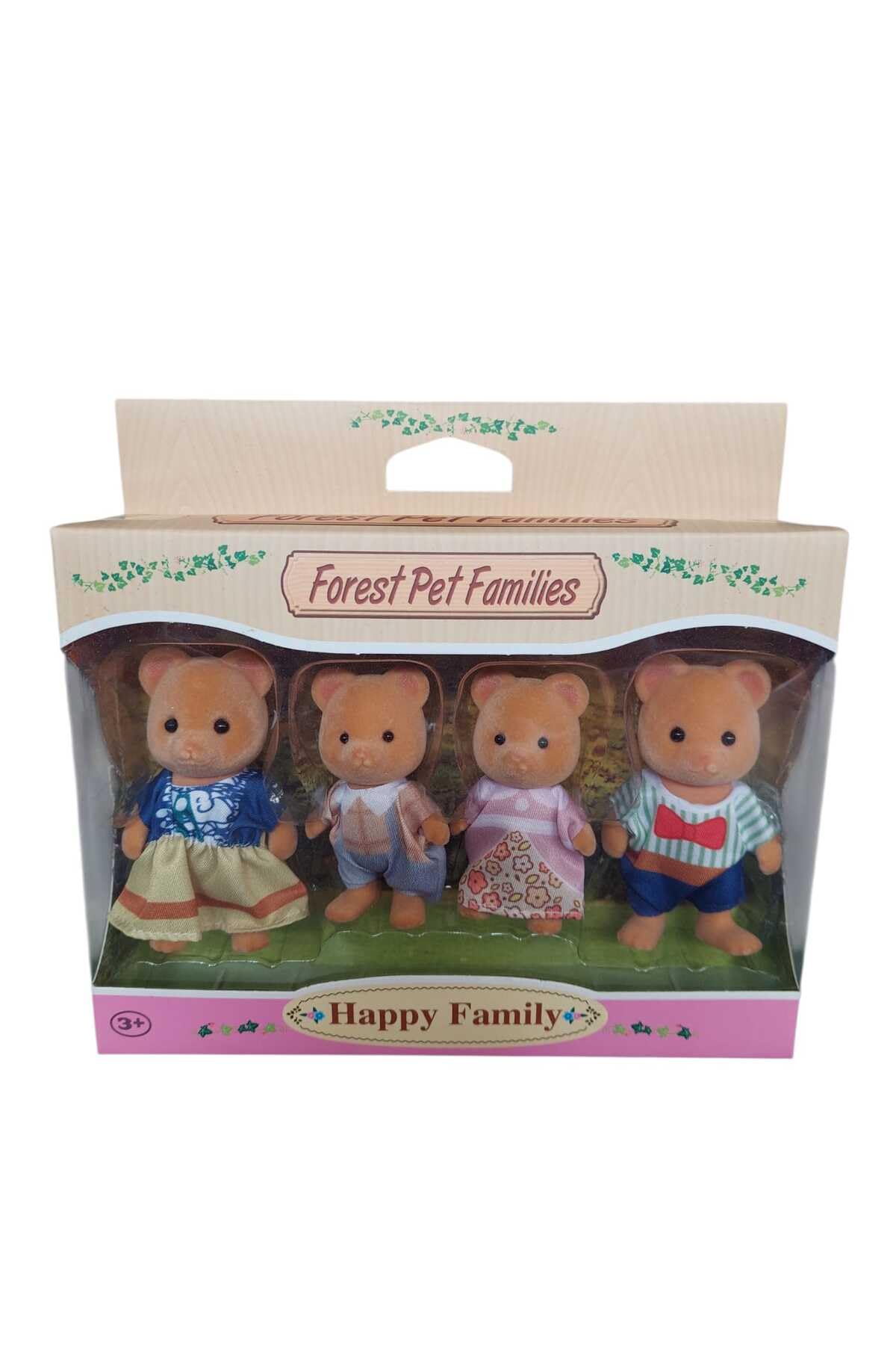 Toyimoyi Happy Family Ayı Ailesi 4'lü Figür Seti Rol Yapma Oyuncağı Renkli 5-8 cm