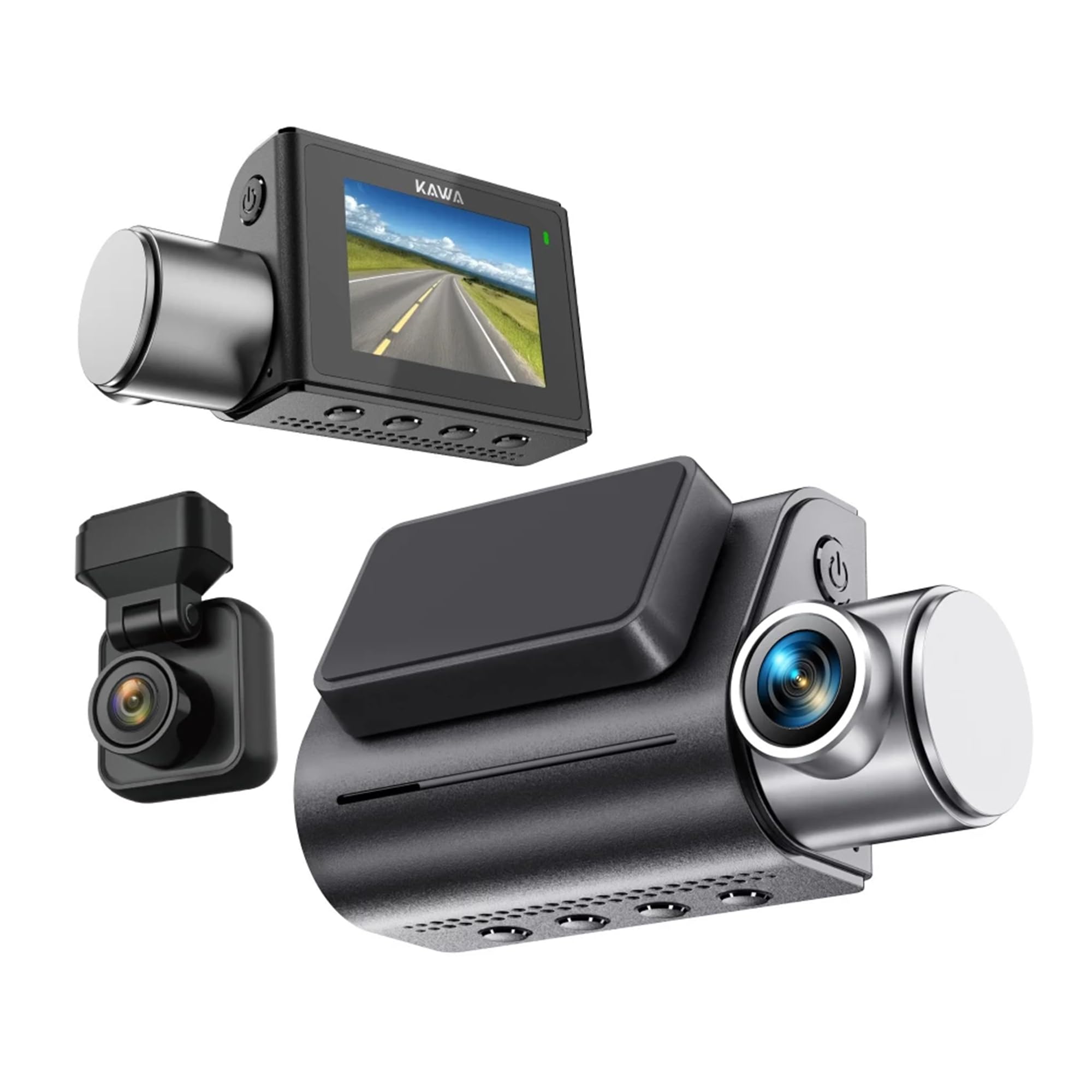 Kawa D7 2 Kameralı Ön ve Arka 4K+1080P HDR Wi-Fi 6 ve GPS'li Araç Kamerası + 64GB Hafıza Kartı