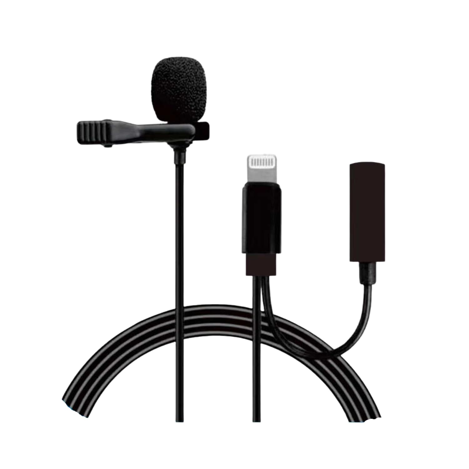 PSR Aksesuar MS-UC568 Canlı Yayın Yaka Mikrofonu – Akıllı Gürültü Önleyici, Lightning Girişli, 3.5mm Kulaklık Girişli, 360° Ses Algılayan Klipsli Mikrofon