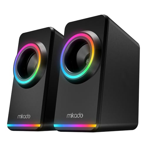 Mikado MD-182 2.0 3W*2 RGB Aydınlatmalı USB + 3.5mm USB 5V 3.5MM AUX Girişi, Ses Kontrolü Ses Sistemleri, PC, Müzik Çalarlar Speaker USB Port 2 x 2 Hoparlör (SİYAH)