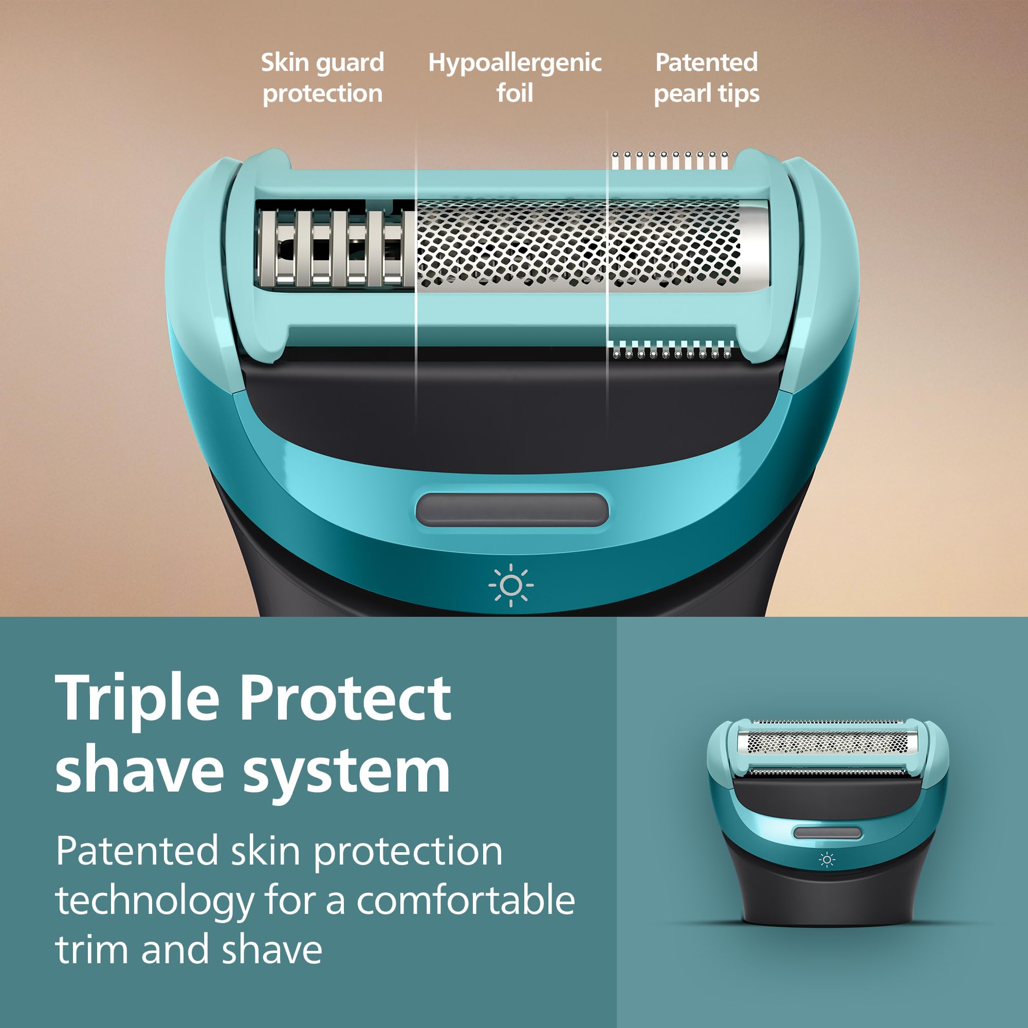 Philips Norelco Body Groomer 9000 Serisi, Çift Yönlü Kullanım ve Su Geçirmez Islak Kuru Tıraş Makinesi Sistemi için Katlanabilir Arka Ataşman ve UV Küp Temizleyici, BG9485/50