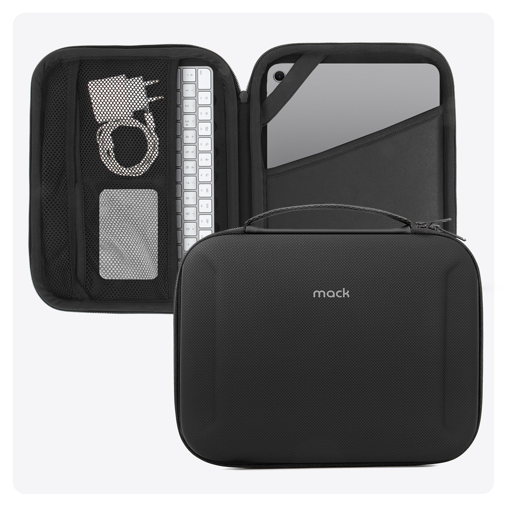 Mack Zone X MCE-1401 Sert Yapılı Çanta, iPad Pro 11 M4&M2&M1, 11 Air M3&M2, Air 5.Nesil ve 10.Nesil için Koruyucu Kılıf, Aksesuar Düzenleyicili İpad Taşıma Kılıfı