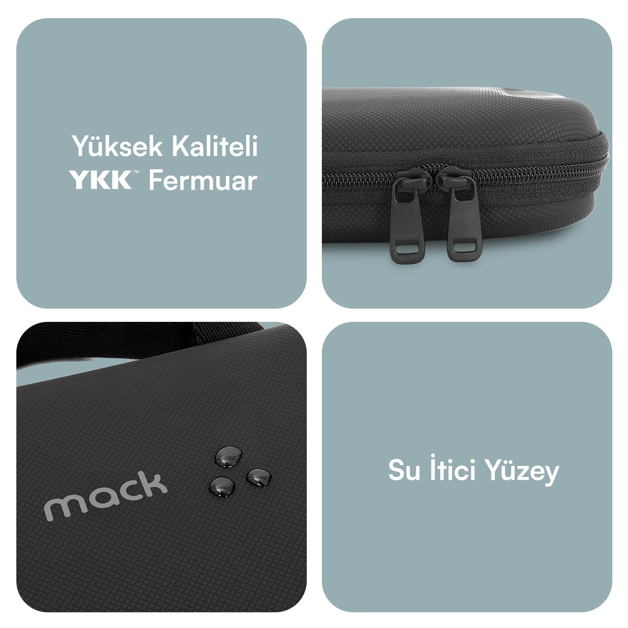 Mack Zone X MCE-1401 Sert Yapılı Çanta, iPad Pro 11 M4&M2&M1, 11 Air M3&M2, Air 5.Nesil ve 10.Nesil için Koruyucu Kılıf, Aksesuar Düzenleyicili İpad Taşıma Kılıfı