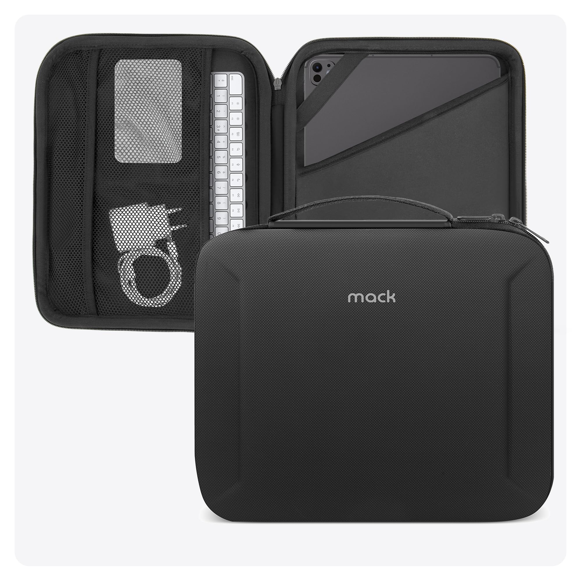 Mack Zone X MCE-1402 Sert Yapılı Çanta, 13” iPad Pro M4, 13” Air M3 (2025)&M2(2024), 12.9” Pro M2&M1 modelleri için Koruyucu kılıf, Aksesuar Düzenleyicili iPad Taşıma Kılıfı