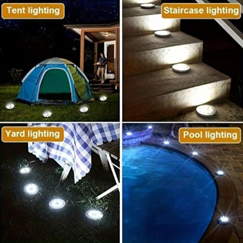 Coverzone 4'lü Solar Enerjili Bahçe Işıklandırmak için Lamba Dış Mekan Işık Uygun Güneş Enerjili Aydınlatma Piknik Kamp Tatil için Bahçe, Veranda, Havuz Kenarı Aydınlatması | SL-600