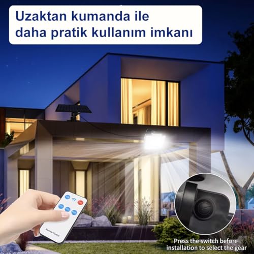 Greentech Güneş Enerjili, Hareket Sensörlü, 228 Boncuk LED Aydınlatma/GT-SL33