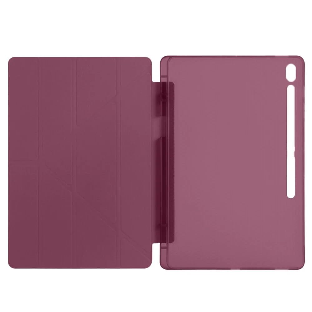 Samsung Galaxy Tab S10 FE Plus 13.1 inç Uyumlu Tablet Kılıfı – Kalem Bölmeli, Standlı, Tri-Folding Akıllı Kapak, Manyetik Otomatik Uyku/Uyanma Özellikli, İnce ve Dayanıklı Koruma (Mürdüm)