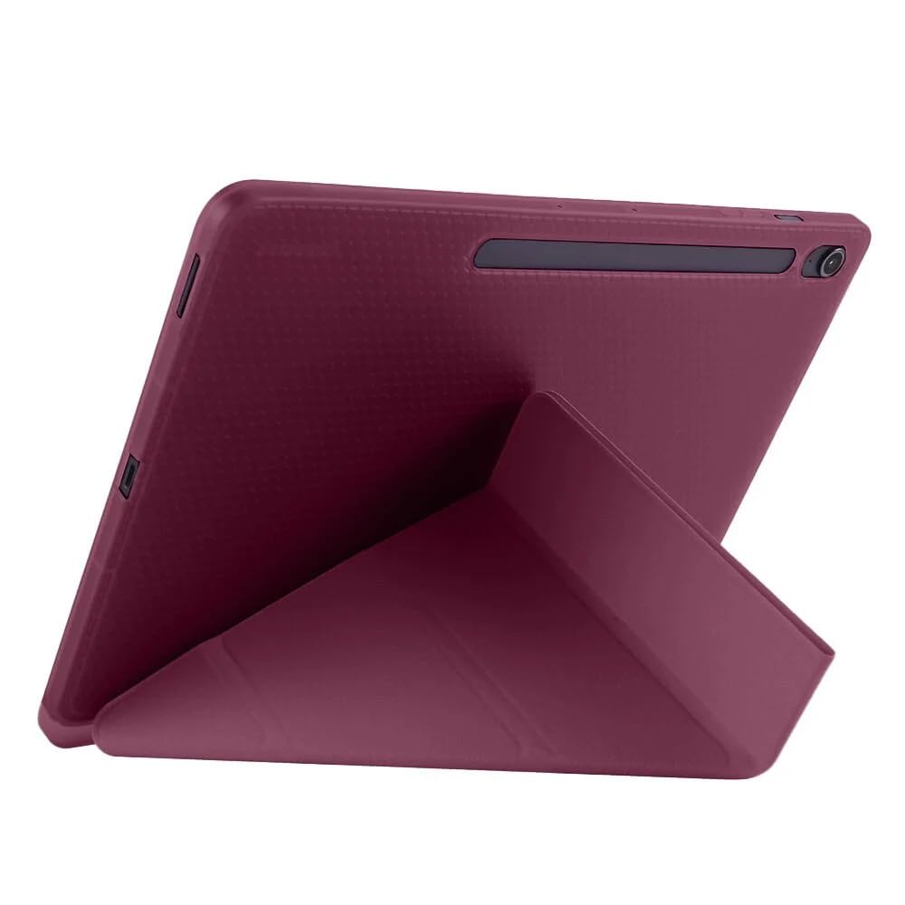 Samsung Galaxy Tab S10 FE Plus 13.1 inç Uyumlu Tablet Kılıfı – Kalem Bölmeli, Standlı, Tri-Folding Akıllı Kapak, Manyetik Otomatik Uyku/Uyanma Özellikli, İnce ve Dayanıklı Koruma (Mürdüm)