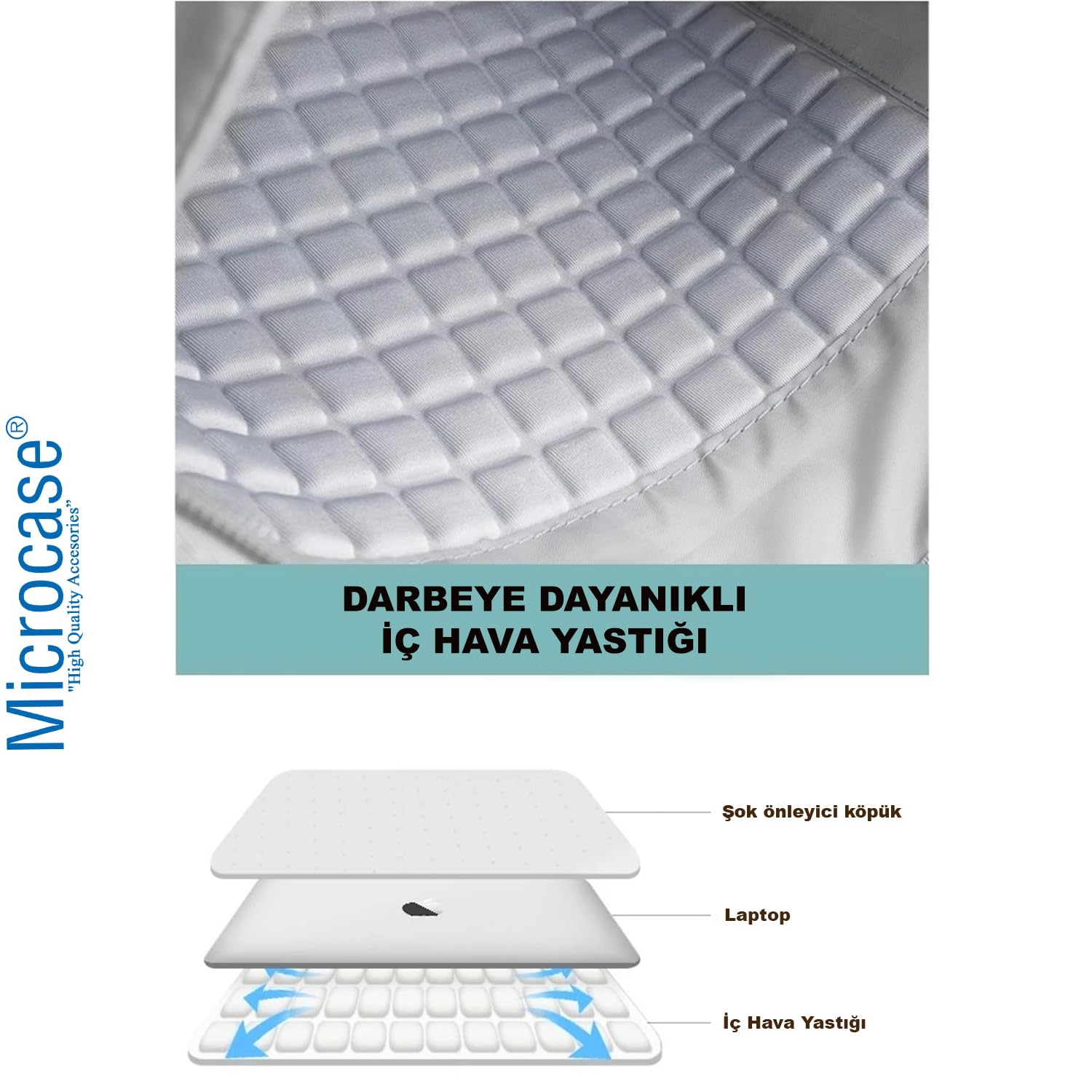 Microcase Samsung Galaxy Tab S10 Lite için Tablet Çantası 2 Bölmeli AL4228 Lacivert Gri Krem