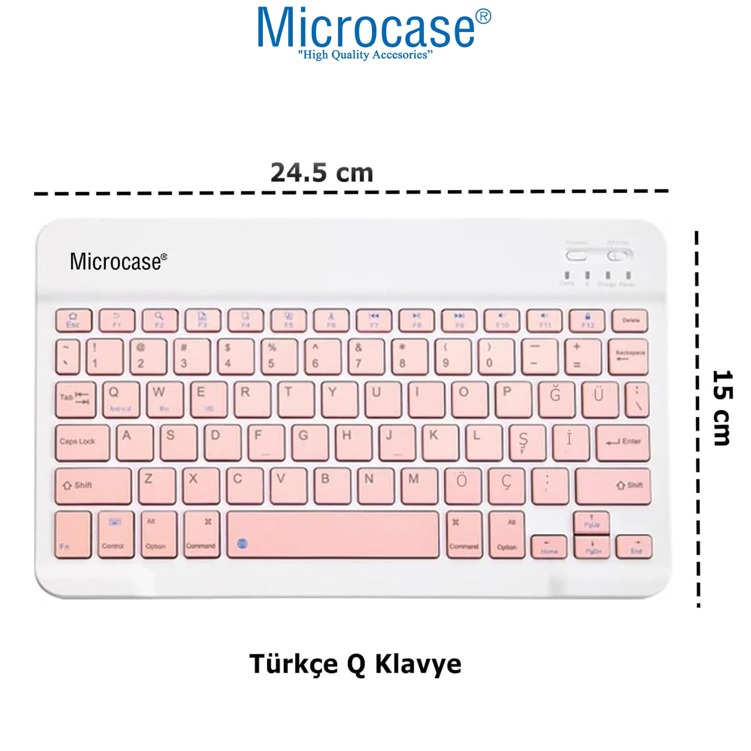 Microcase Samsung Galaxy Tab S10 Lite ile Uyumlu Tablet Çanta+Türkçe Bluetooth Klavye +Mouse+ Standı - Pembe AL4382