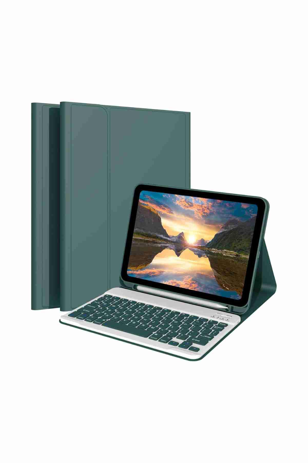 Samsung Galaxy Tab S6 Lite P610/P615/P613/P619 Uyumlu Klavyeli Tablet Kılıfı Yeşil