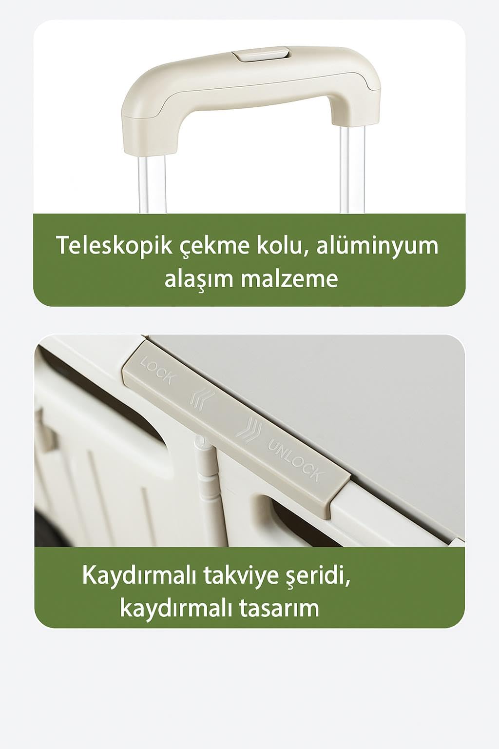 Valkyrie Katlanabilir İki Tekerlekli Alışveriş ve Depolama Çantası – Kapaklı Teleskopik Çekme Kolu Kamp Plaj Çok Amaçlı Beyaz